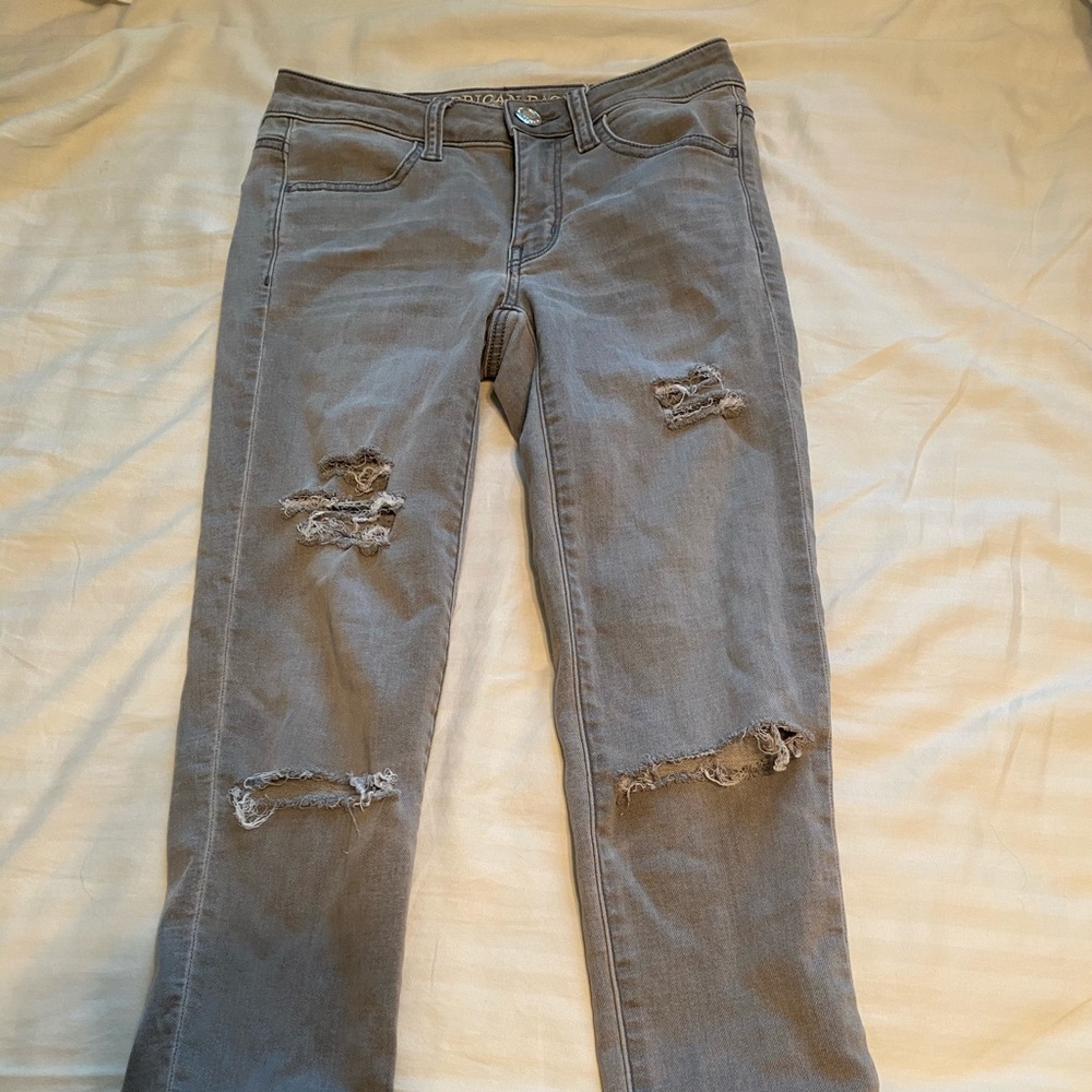 Gray super stretch jeans